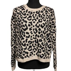 YET AGAIN Soft Animal Print Crew Neck Sweater